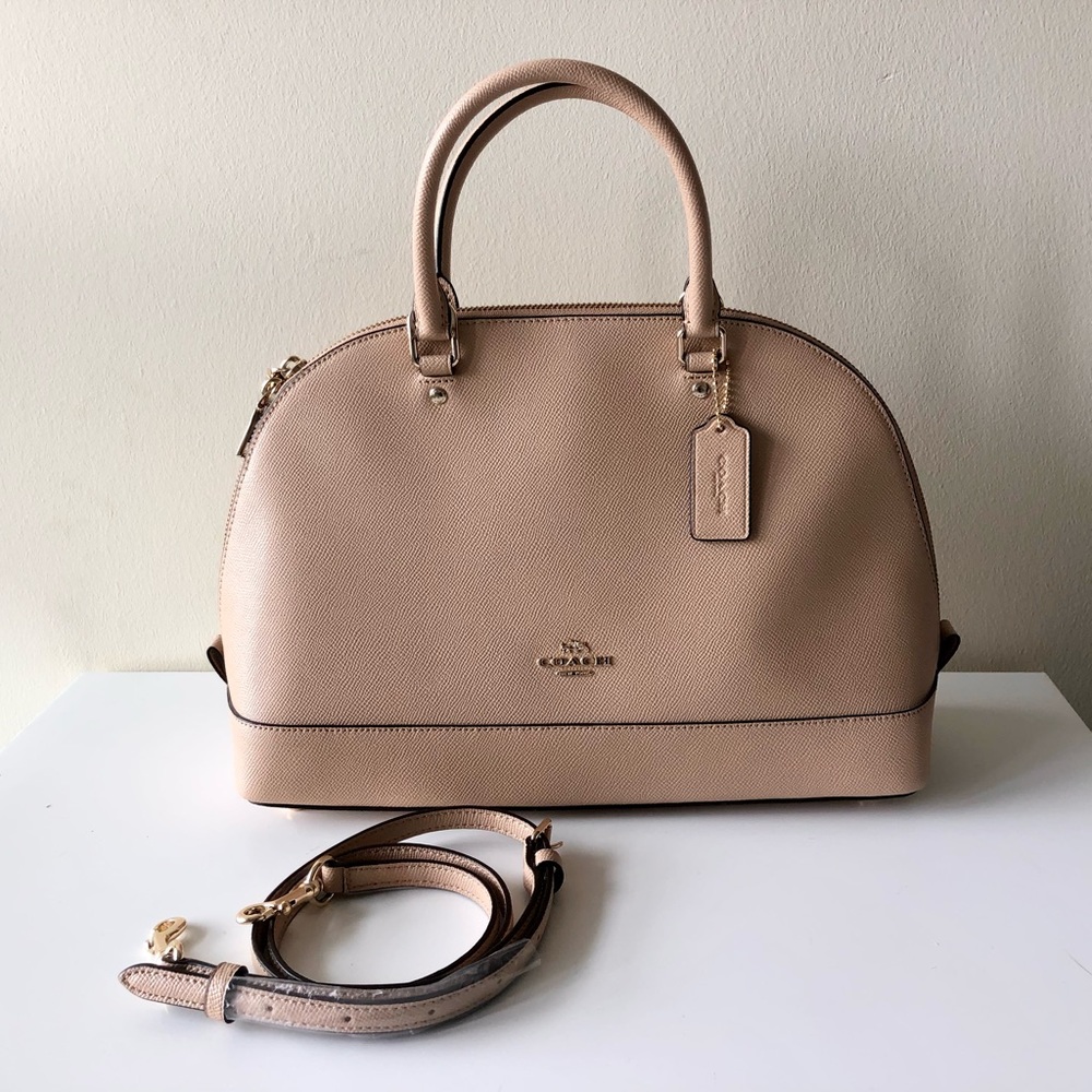 NEW Coach Crosshatch Leather Top Handle Purse